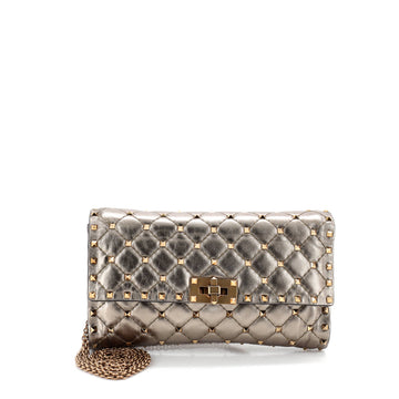 Valentino Garavani Rockstud Spike Wallet on Chain Quilted Leather Small