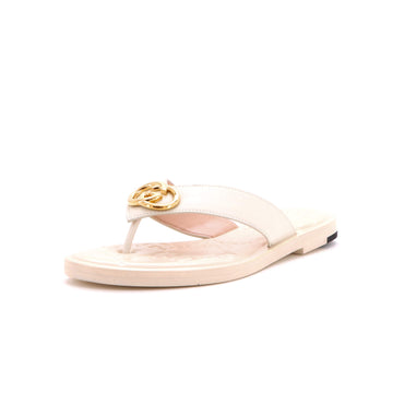 Gucci Women's Nadeline Interlocking G Thong Sandals GG Embossed Leather