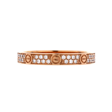 Cartier Love Wedding Band Pave Diamonds Ring 18K Rose Gold and Diamonds Small