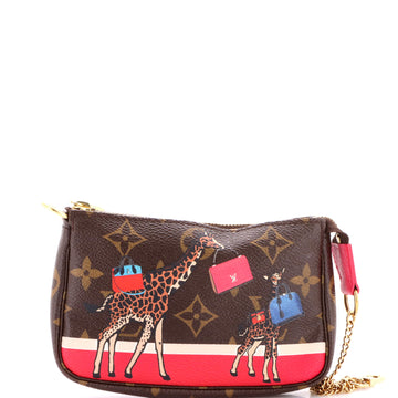 Louis Vuitton Pochette Accessoires Limited Edition Christmas Animation Monogram Canvas Mini