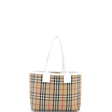 Burberry London Tote Vintage Check Canvas Small