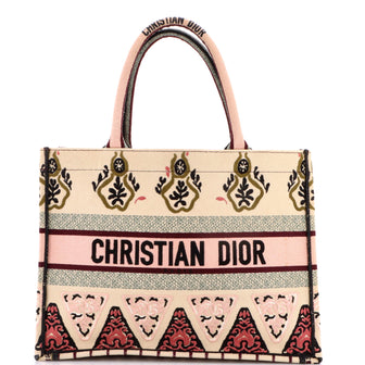 Christian Dior Book Tote Embroidered Canvas Medium