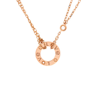 Cartier 2 Diamonds Love Pendant Necklace 18K Rose Gold and Diamonds