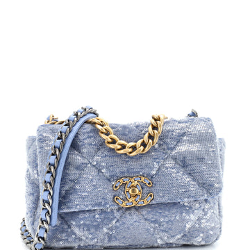 Chanel 19 Flap Bag Quilted Sequins Medium