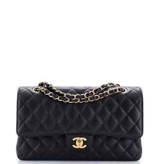 Chanel Classic Double Flap Bag Quilted Caviar Medium