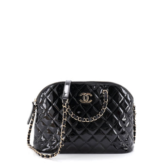 Chanel Coco Top Handle Shopping Bag Quilted Patent Small