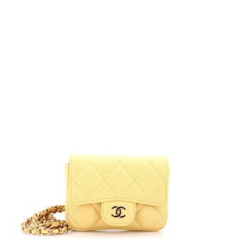 Chanel Classic Flap Chain Belt Bag Quilted Caviar Mini