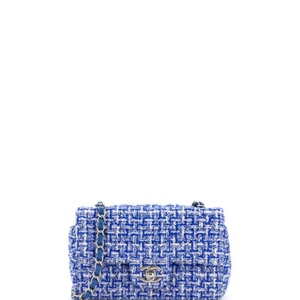 Chanel Classic Single Flap Bag Quilted Tweed Mini