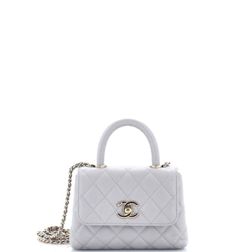 Chanel Coco Top Handle Bag Quilted Caviar Extra Mini