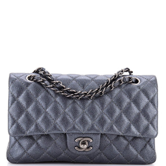 Chanel Classic Double Flap Bag Quilted Iridescent Caviar Medium
