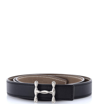Hermes H Torsade Buckle Reversible Belt Leather Thin