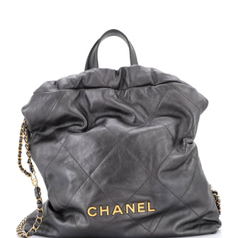 Chanel 22 Chain Backpack Quilted Calfskin Large