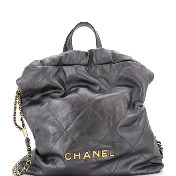 Chanel 22 Chain Backpack Quilted Calfskin Large