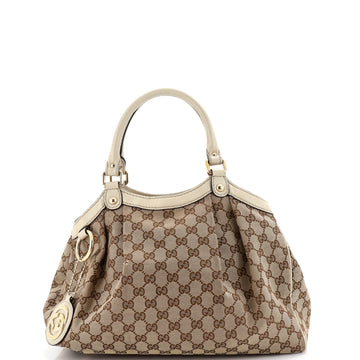 Gucci Sukey Tote GG Canvas with Leather Medium