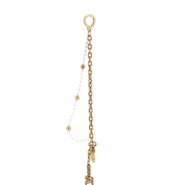 Louis Vuitton Chain Belt Bag Charm Metal with Faux Pearls