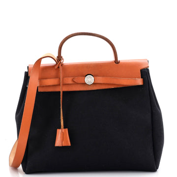 Hermes Herbag Toile and Leather PM