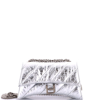 Balenciaga Crush Chain Flap Bag Quilted Crushed Calfskin Small