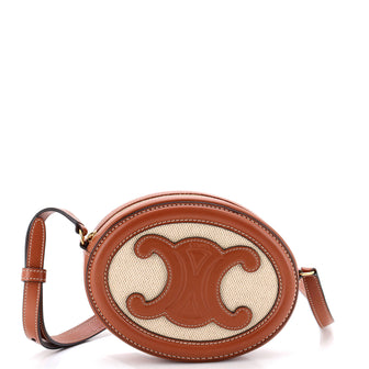 Celine Triomphe Oval Crossbody Bag Canvas and Leather