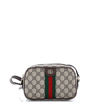 Gucci Ophidia Camera Bag GG Coated Canvas and Leather Small