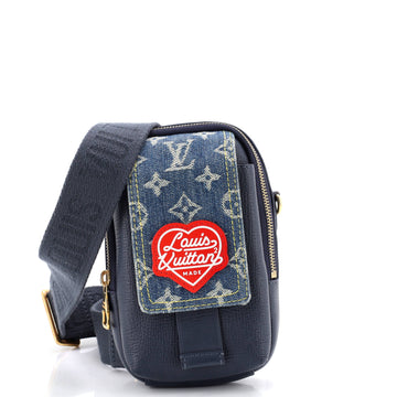 Louis Vuitton Nigo Flap Double Phone Pouch Monogram Denim and Taurillon Leather