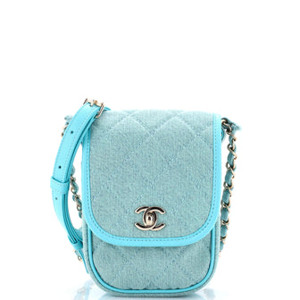 Chanel Flap Clutch with Chain Quilted Denim Mini