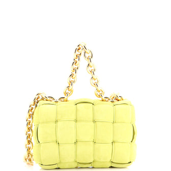 Bottega Veneta Cassette Chain Crossbody Bag Padded Maxi Intrecciato Suede