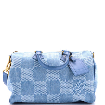 Louis Vuitton Speedy Bandouliere Bag 3D Damier Giant Denim 30