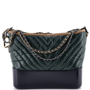 Chanel Gabrielle Hobo Chevron Aged Calfskin Medium