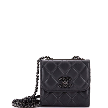 Chanel So Black Trendy CC Clutch with Chain Quilted Lambskin Small