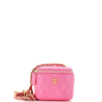 Chanel Pearl Crush Vanity Case with Chain Quilted Lambskin Mini