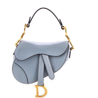 Christian Dior Saddle Handbag Leather Micro
