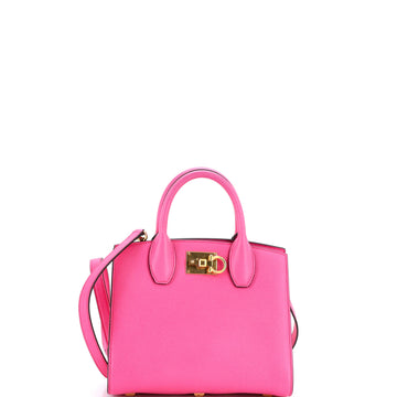 Salvatore Ferragamo Studio Top Handle Box Bag Leather Small
