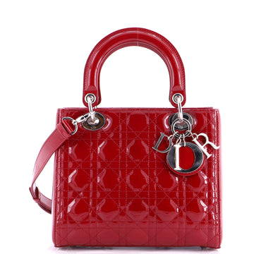 Christian Dior Lady Dior Bag Cannage Quilt Patent Medium