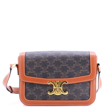 Celine Triomphe Shoulder Bag Triomphe Coated Canvas Medium