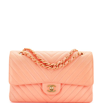 Chanel Classic Double Flap Bag Chevron Lambskin Medium