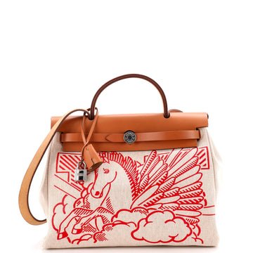Hermes Herbag Zip Pegase Pop Toile and Leather 31