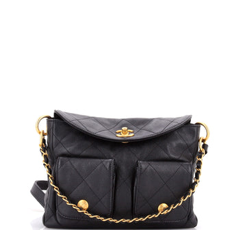 Chanel Supple Twins Hobo Quilted Caviar Small