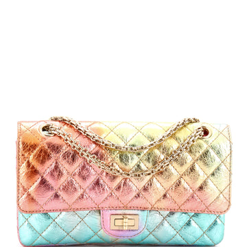 Chanel Rainbow Reissue 2.55 Flap Bag Quilted Multicolor Metallic Goatskin 225