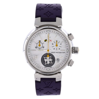 Louis Vuitton Tambour Lovely Cup Chronograph Quartz Watch Stainless Steel and Rubber 34