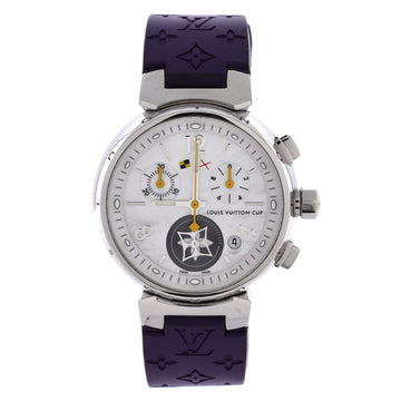 Louis Vuitton Tambour Lovely Cup Chronograph Quartz Watch Stainless Steel and Rubber 34