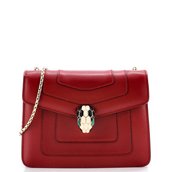 Bvlgari Serpenti Forever Square Shoulder Bag Leather Small