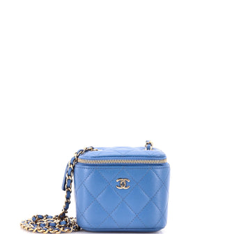 Chanel Classic Vanity Case with Chain Quilted Caviar Mini
