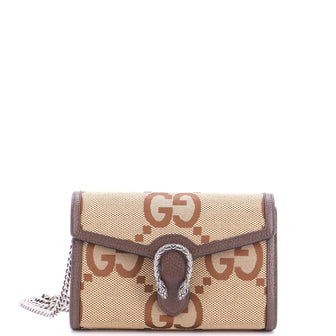 Gucci Dionysus Chain Wallet Jumbo GG Canvas Small