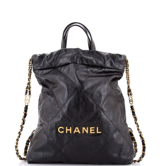 Chanel 22 Chain Backpack Quilted Calfskin Medium