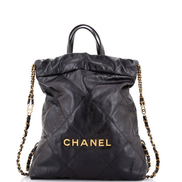 Chanel 22 Chain Backpack Quilted Calfskin Medium