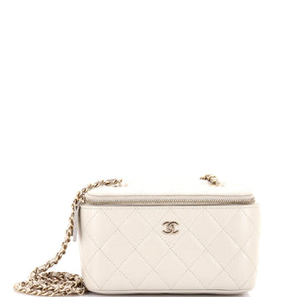 Chanel Classic Vanity Case with Chain Quilted Caviar Small
