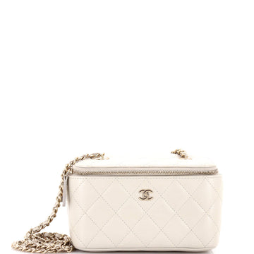 Chanel Classic Vanity Case with Chain Quilted Caviar Small