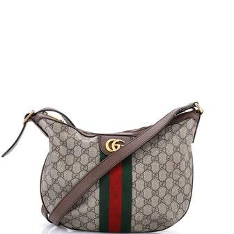 Gucci Ophidia Half Moon Hobo GG Coated Canvas Small