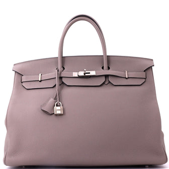 Hermes Birkin Handbag Grey Togo with Palladium Hardware 40