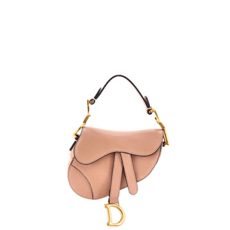 Christian Dior Saddle Handbag Leather Micro